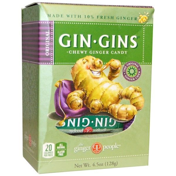 The Ginger People, Gin · Gins, жевательная имбирная конфета, 4,5 унции (128 г)