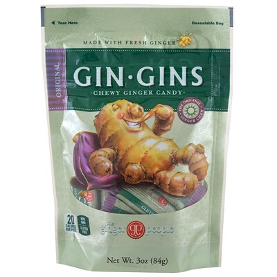 The Ginger People Gin·Gins, жевательное имбирное печенье, оригинальное, 3 унц. (84 г)