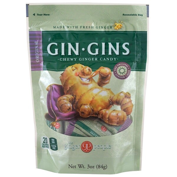 The Ginger People‏, Gin·Gins, סוכריית ג'ינג'ר לעיסה מקורית, 84 גרם (3 אונקיות)