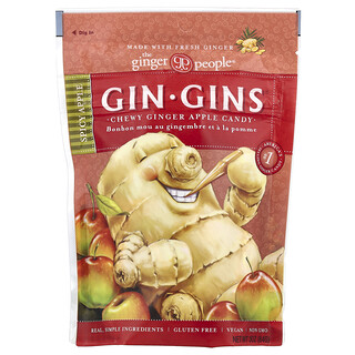 The Ginger People, Gin Gins®, seg ingefära-äpplegodis, kryddigt äpple, 84 g