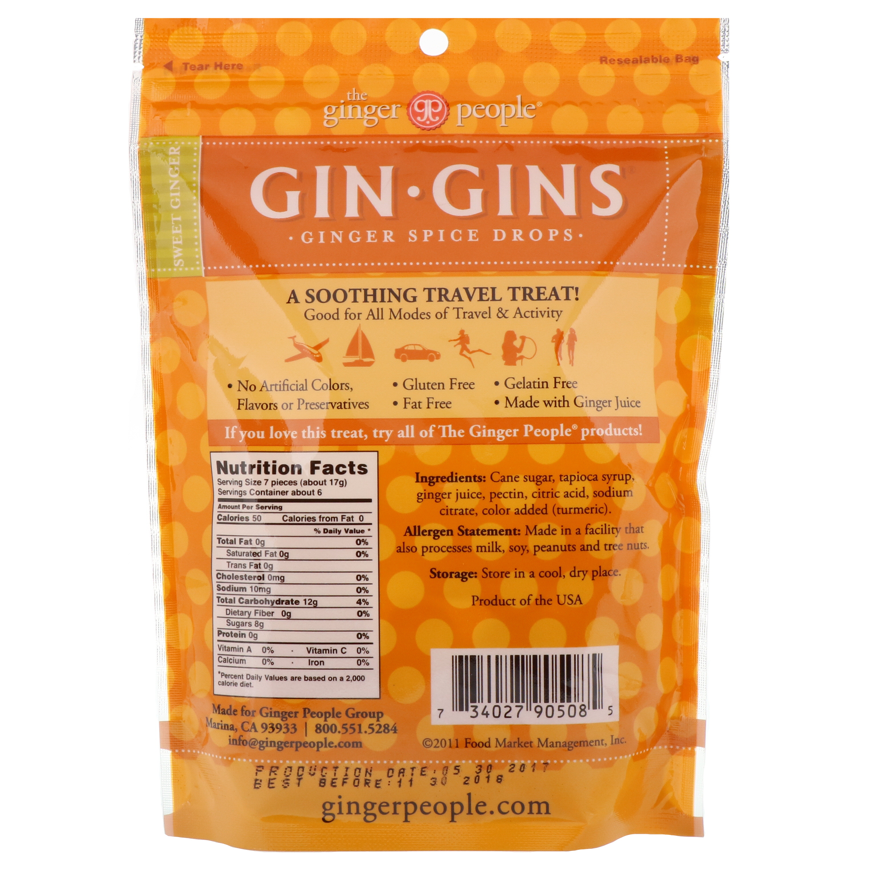 The Ginger People Gin Gins Ginger Spice Drops Sweet Ginger 35 Oz 100 G Iherb