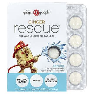 The Ginger People, Ginger Rescue®, Chewable Ginger Tablets, Strong, 24 Tablets