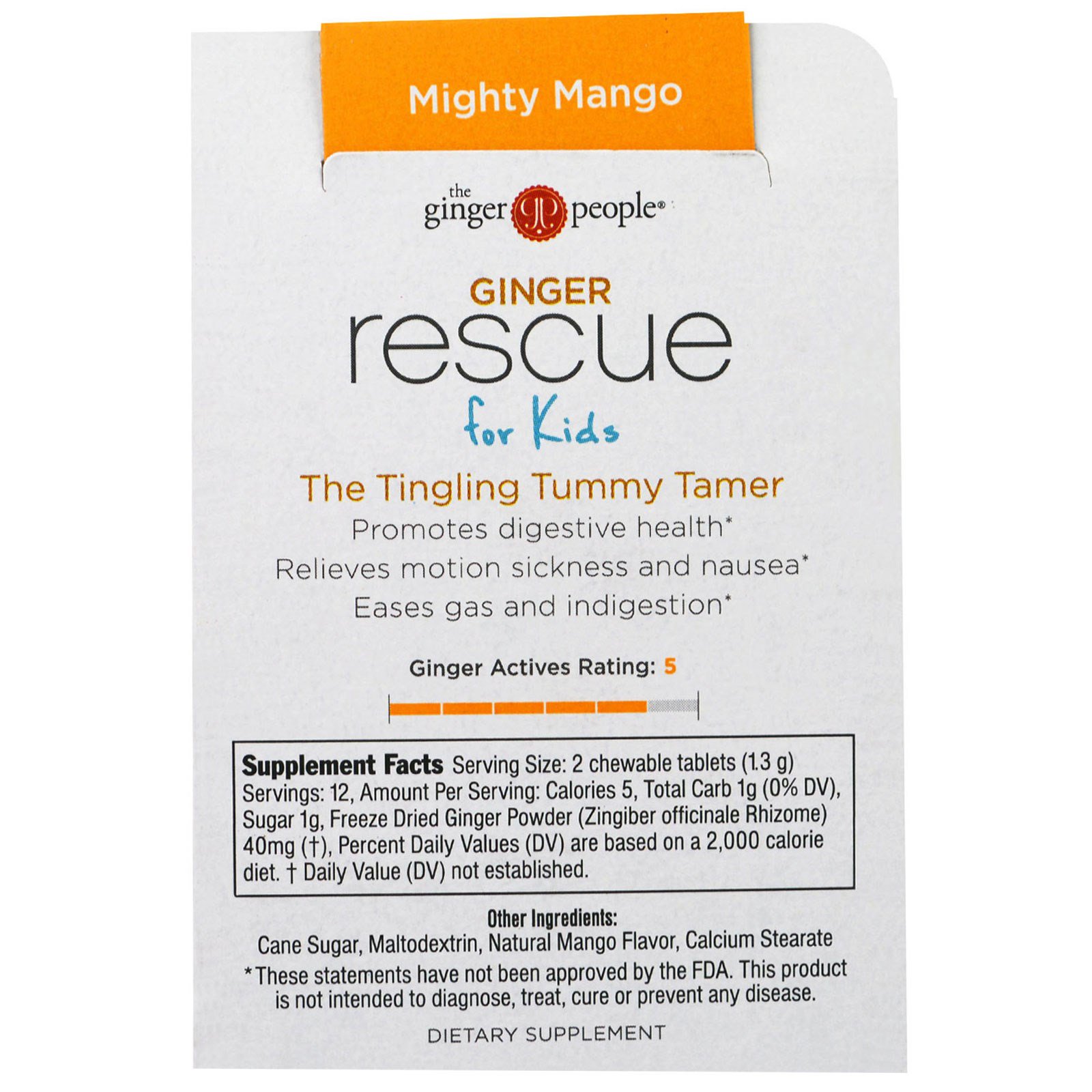 The Ginger People, Ginger Rescue, Chewable Ginger Tablets for Kids