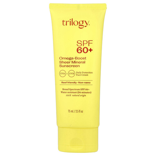 Trilogy, Omega-Boost Sheer Mineral solkrem, SPF 60+, 75 ml