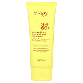 Trilogy, Omega-Boost Sheer Mineral Sunscreen, Sonnenschutz mit Omega-Boost mit Mineralien, LSF 60+, 75 ml (2,5 fl. oz.)