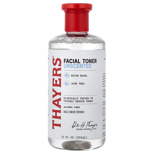 Thayers Facial Toner, Alcohol-Free, All Skin Types, Unscented, 12 fl oz (355 ml)