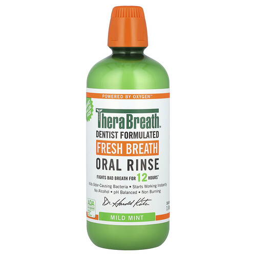 TheraBreath, Fresh Breath Oral Rinse, Mild Mint , 33.8 fl oz (1 l)
