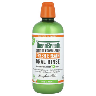 TheraBreath, Enjuague bucal para un aliento fresco, Menta suave, 1 l (33,8 oz. líq.)