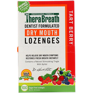 TheraBreath, Леденцы против сухости во рту, без сахара, кислые ягоды, 100 леденцов