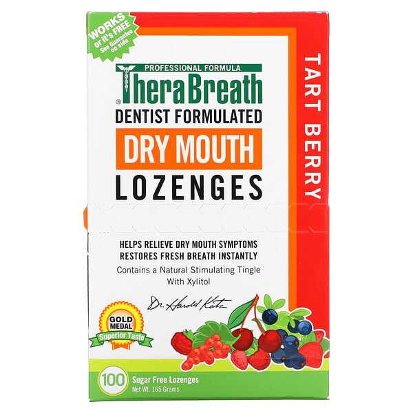 TheraBreath, Dry Mouth Lozenges, Sugar Free, Tart Berry, 100 Lozenges