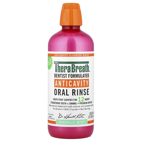 TheraBreath, Anticavity Oral Rinse, Sparkle Mint, 33.8 fl oz (1 l)