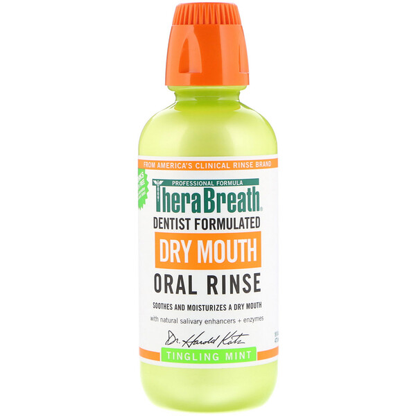 TheraBreath‏, Dry Mouth Oral Rinse, Tingling Mint, 16 fl oz (473 ml)