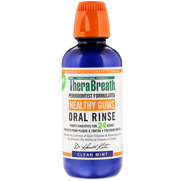 TheraBreath, Healthy Gums Oral Rinse, Clean Mint Flavor, 16 fl oz (473 ml)