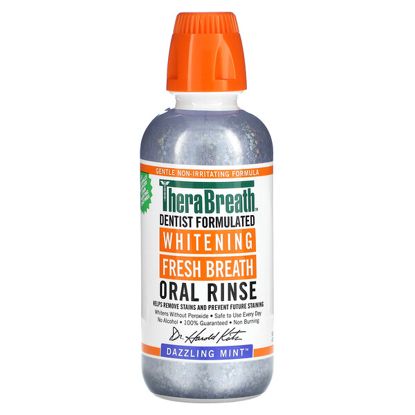 TheraBreath, Whitening Fresh Breath Oral Rinse, Dazzling Mint, 16 fl oz