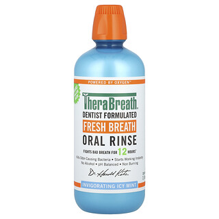 TheraBreath, Enjuague bucal para un aliento fresco, Menta helada vigorizante, 1 l (33,8 oz. líq.)