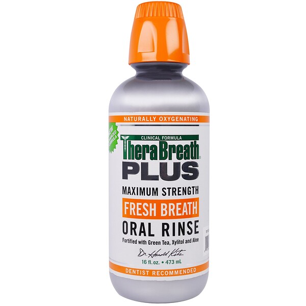 TheraBreath‏, Plus Maximum Strength שטיפת פה לנשימה רעננה, 473 מ"ל (16 fl oz)