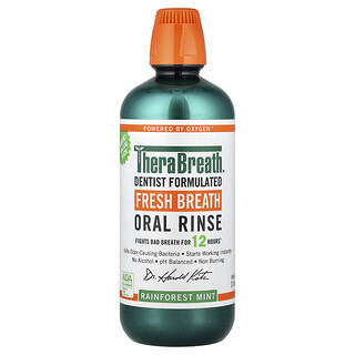 TheraBreath, Enjuague bucal para un aliento fresco, Menta tropical, 1 l (33,8 oz. líq.)