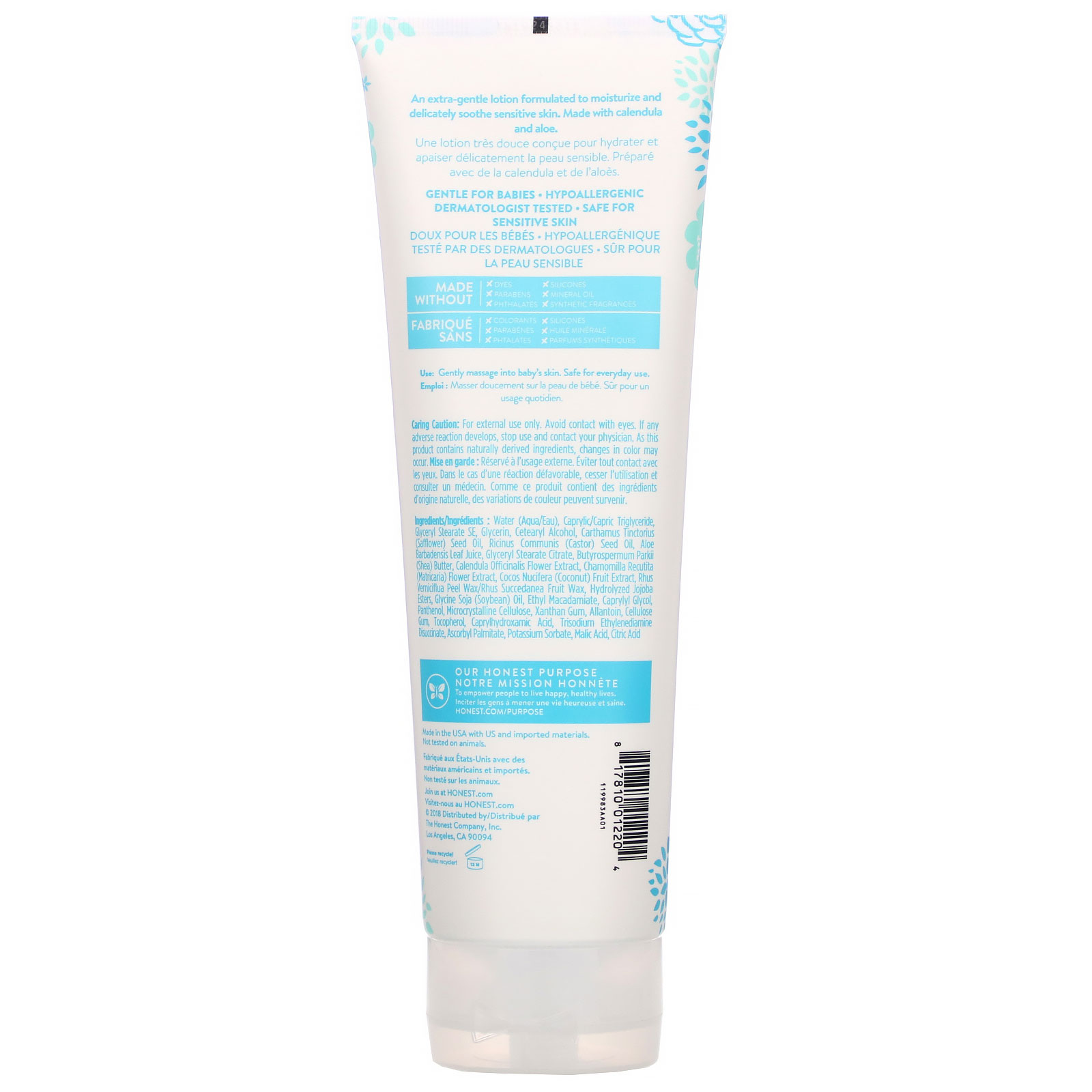 The Honest Company Purely Sensitive Face Body Lotion Fragrance Free 8 5 Fl Oz 250 Ml