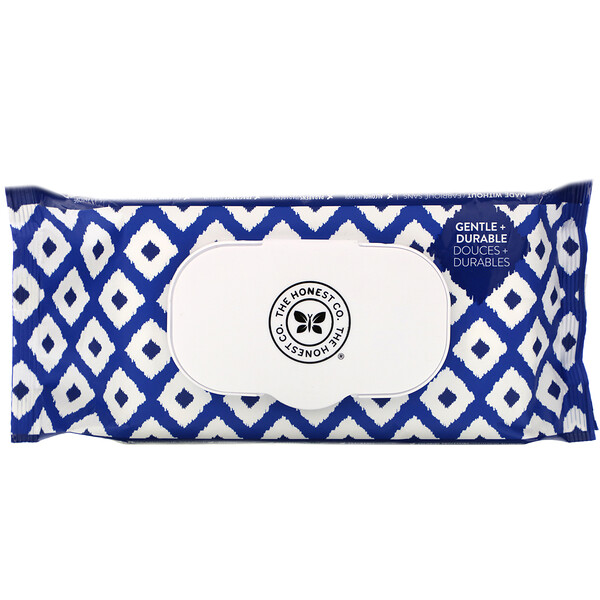 The Honest Company‏, Plant-Based Wipes, Blue Ikat, 72 Wipes