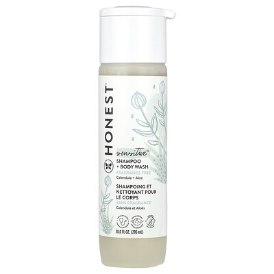 The Honest Company  Sensitive Shampoo + Body Wash  Fragrance Free  10 fl oz (295 ml)