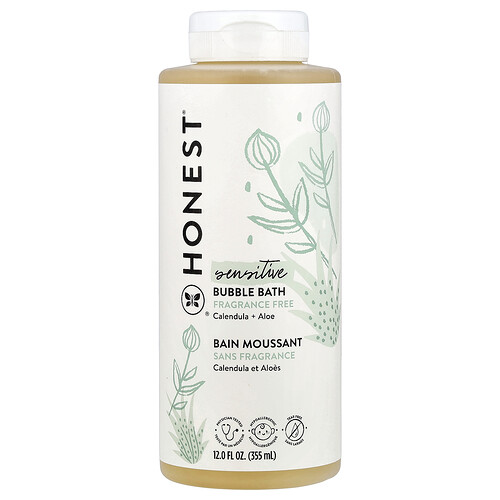 The Honest Company, Sensitive, Bubble Bath, Schaumbad, ohne Duftstoffe, 355 ml (12 fl. oz.)