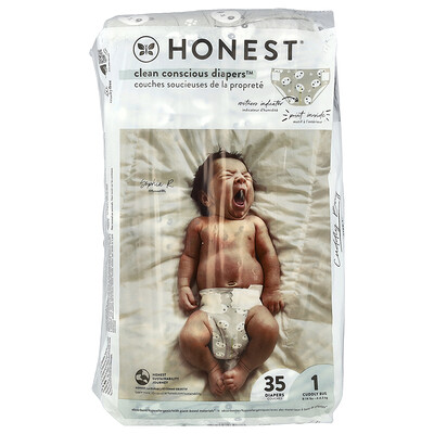 The Honest Company  Clean Conscious Diapers™  Size 1  8-14 lbs  Pandas  35 Diapers