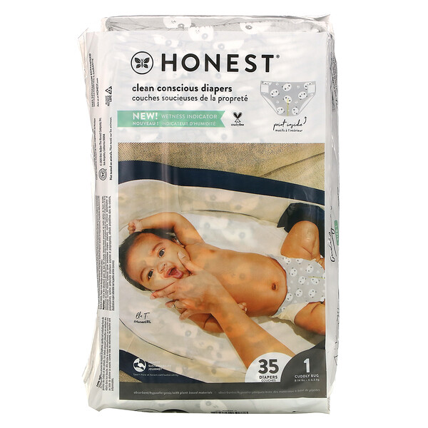 The Honest Company‏, Honest Diapers, Size 1, 8-14 Pounds, Pandas, 35 Diapers