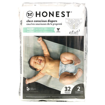 The Honest Company Honest Diapers Size 2 12-18 Pounds Pandas 32 Diapers