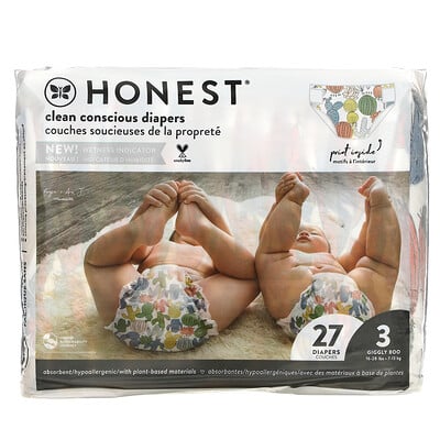 Купить The Honest Company Подгузники Honest, размер 3, 16-28 фунтов, Pandas, 27 подгузников