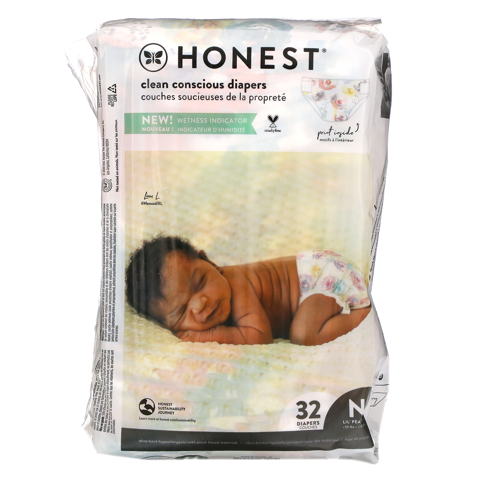 The Company, Honest Diapers, Newborn, Than 10 Pounds, Blossom, 32