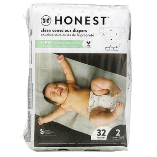 The Honest Company, Honest Diapers, Size 2, 12-18 lbs, 32 Diapers