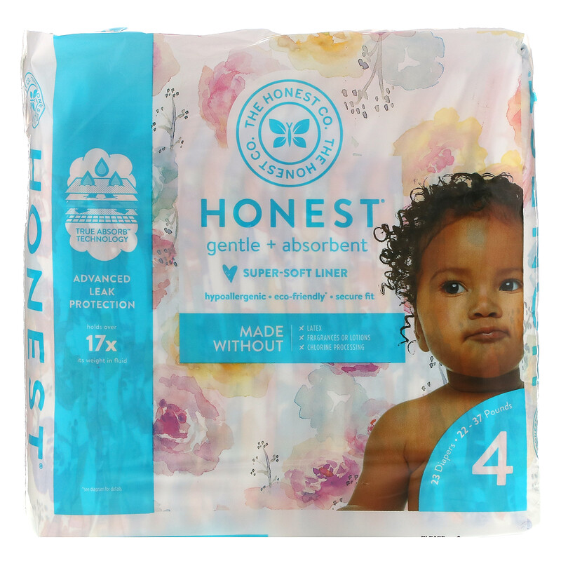 The Honest Company, Honest Diapers, Size 4, 22 37 Pounds, Rose