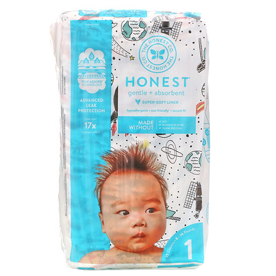 The Honest Company Honest Diapers, Size 1, 8-14 Pounds, Space Travel, 35 Diapers