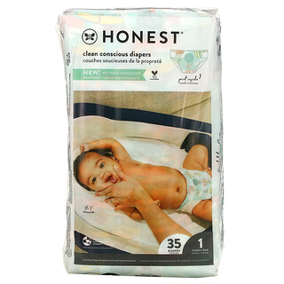 The Honest Company, Honest Diapers, Size 1, 8-14 Pounds, Above It All, 35 Diapers