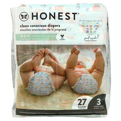 The Honest Company Honest Diapers Size 3 16-28 lbs Feelin Nauti 27 Diapers