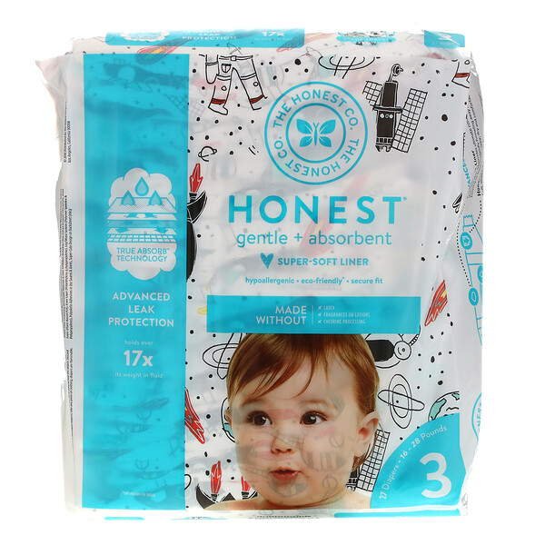The Honest Company, Honest Diapers, Size 3, 1628 Pounds, Space Travel
