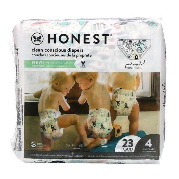 The Honest Company, Honest Diapers, Size 4,  22-37 Pounds, Space Travel, 23 Diapers