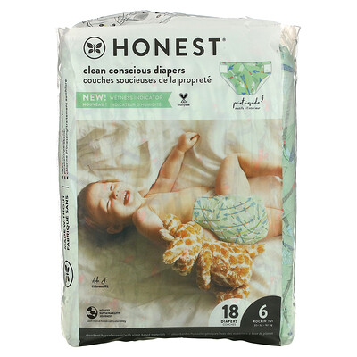 The Honest Company Honest Diapers размер 6 35+ фунтов This Way That Way 18 подгузников