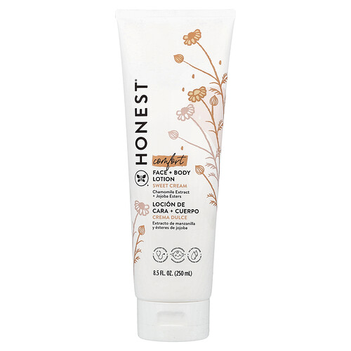The Honest Company Comfort, Face + Body Lotion, Sweet Cream, 8.5 fl oz (250 ml)