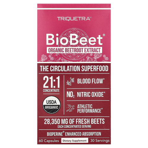 Triquetra Health BioBeet®, Organic Beetroot Extract, 60 Capsules