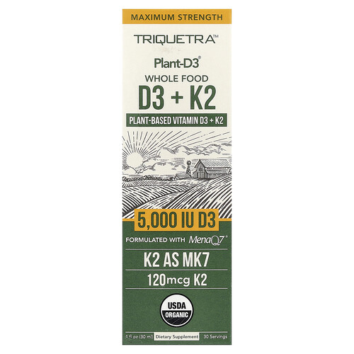 Triquetra Health Plant-D3® Whole Food D3+ K2, 1 fl oz (30 ml)