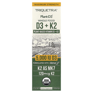 Triquetra Health, Plant-D3® Whole Food D3+ K2, 1 fl oz (30 ml)
