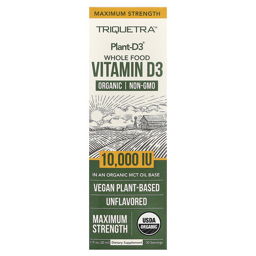 Triquetra Health Plant-D3® Whole Food Vitamin D3, Unflavored, 1 fl oz (30 ml)