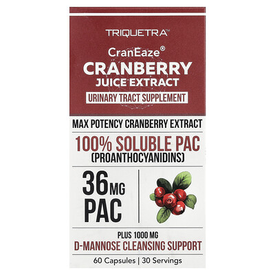 Product Image for Triquetra Health, CranEaze , Cranberry Juice Extract, 60 Capsules