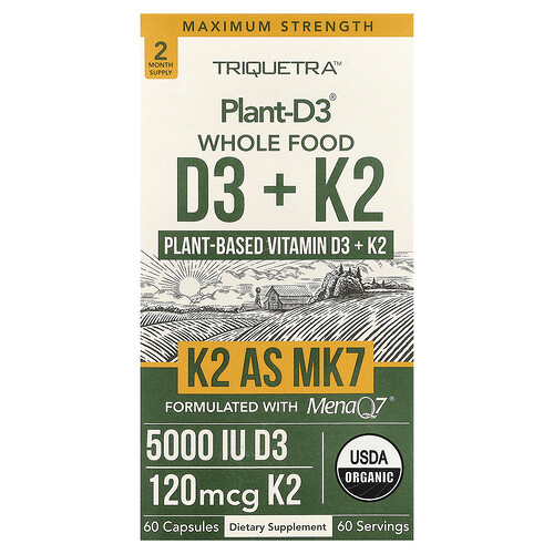Triquetra Health, Plant-D3 – Vollwertkost D3 + K2 , 60 Kapseln