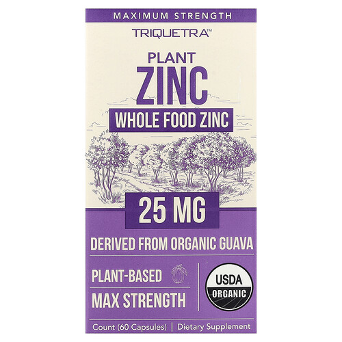 Triquetra Health Plant Zinc, 25 mg, 60 Capsules