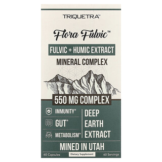 Triquetra Health, Flora Fulvic™, Complexe minéral avec extraits fulviques et humiques, 550 mg, 60 capsules