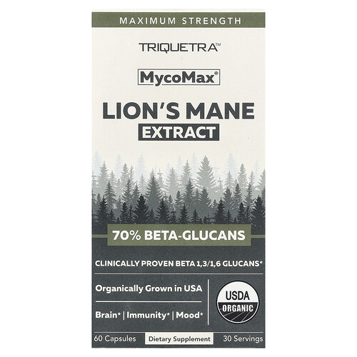 Triquetra Health, MycoMax®, Lion‘s Mane Extract, Löwenmähneextrakt, maximale Stärke, 60 Kapseln (250 mg pro Kapsel)