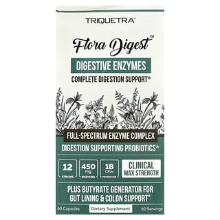 Triquetra, Flora Digest™ Digestive Enzymes, 60 Capsules