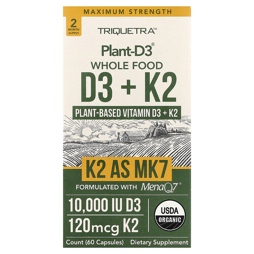 Triquetra Health, Plant-D3 – Vollwertkost D3 + K2 , 60 Kapseln